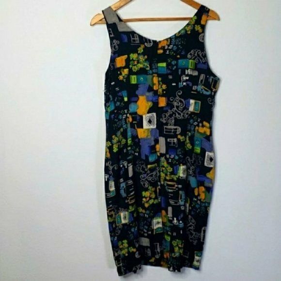 Vintage | Rabbit Designs abstract floral sheath dress 14 - Picture 6 of 6